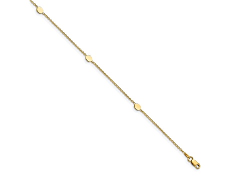 14K Yellow Gold Polished with 1-inch Extension Anklet