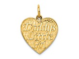 14k Yellow Gold Textured Daddy's Little Girl Heart Pendant