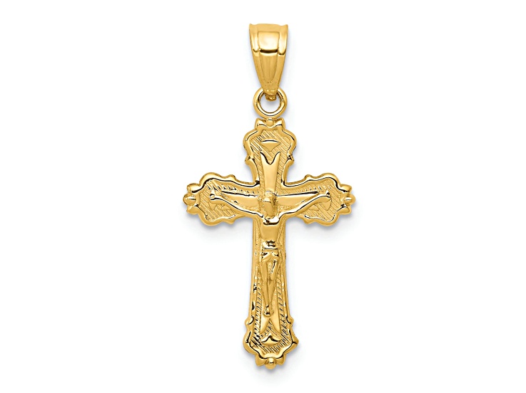 14K Yellow Gold Small Crucifix Charm