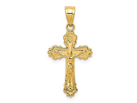 14K Yellow Gold Small Crucifix Charm