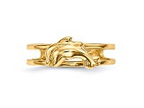 14K Yellow Gold Dolphins Toe Ring