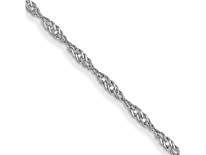 Rhodium Over 14k White Gold 1mm Solid Singapore 16 Inch Chain