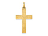 14K Yellow Gold Polished and Twisted Hollow Cross Pendant