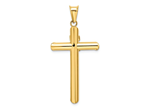 14K Yellow and White Gold Polished Crucifix Pendant - 15S15A | JTV.com