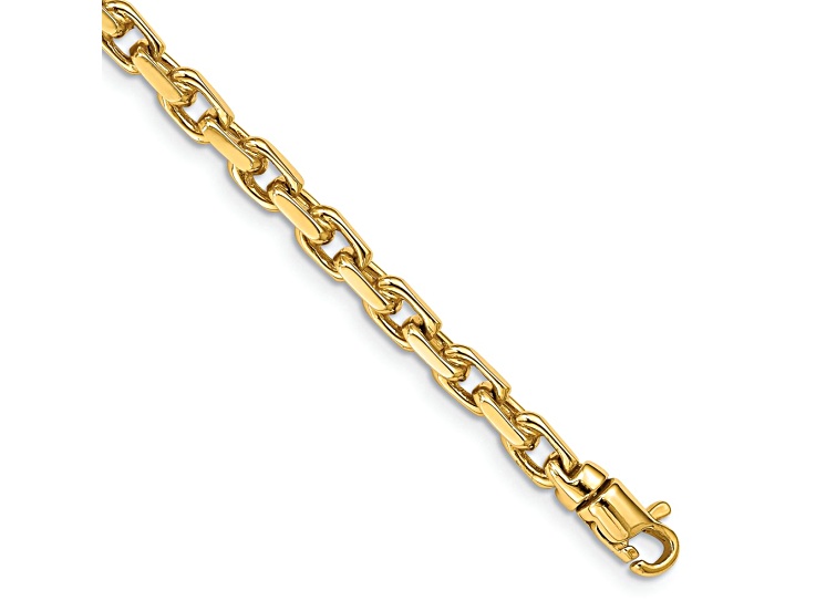 14k Yellow Gold 4.2mm Hand-Polished Fancy Link Chain Bracelet