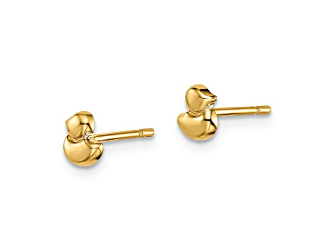 14K Yellow Gold Duck Post Earrings