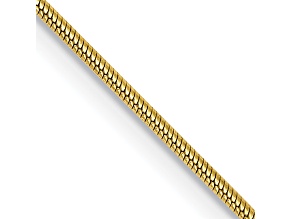10k Yellow Gold 0.9mm Solid Round Snake 16 Inch Chain