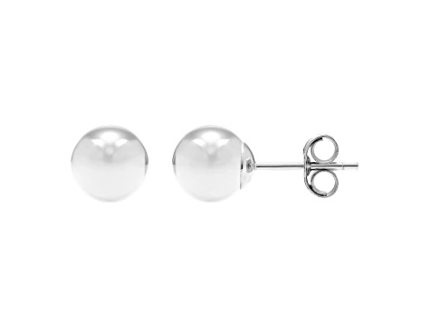 14k WhiteGold Ball Stud Earrings - 5MM