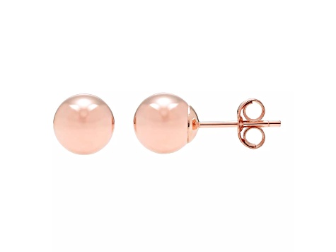 14k Rose Gold Ball Stud Earrings - 5MM