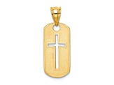 14K Yellow Gold Polished Cross Cut-out Pendant