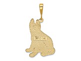 14k Yellow Gold Textured German Shepherd Pendant