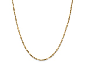 14K Yellow Gold 2.25mm Flat Figaro Chain Necklace