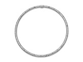 Rhodium Over 14k White Gold Polished Diamond-Cut 3mm Slip-on Bangle