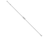 14K White Gold Polished Infinity with 1-inch Extension Anklet