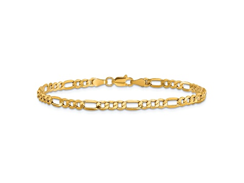 10k Yellow Gold 3.5mm Figaro Link Bracelet