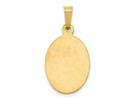 14K Yellow Gold Polished and Satin St Joseph Medal Hollow Pendant