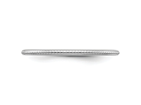 Rhodium Over 10K White Gold 1.2mm Bead Stackable Expressions Band