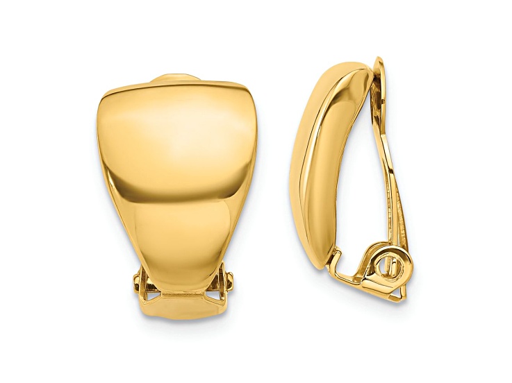 14k Yellow Gold Polished Non-pierced Earrings