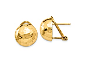 14k Yellow Gold Hammered 13mm Stud Earrings
