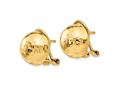 14k Yellow Gold Hammered 13mm Stud Earrings