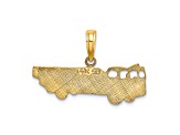 14k Yellow Gold Textured Fire Truck Charm