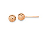 10k Rose Gold 6mm Diamond-Cut Ball Stud Earrings