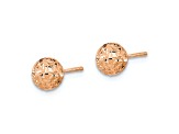 10k Rose Gold 6mm Diamond-Cut Ball Stud Earrings