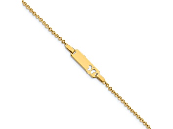 Picture of 14k Yellow Gold Children's Butterfly ID Bracelet