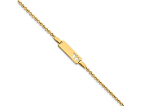 14k Yellow Gold Children's Butterfly ID Bracelet