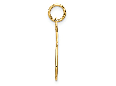 14k Yellow Gold Textured Racquet Charm Pendant