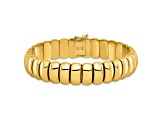 14K Yellow Gold 13.5mm Band Link 7.5 Inch Bracelet