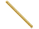 14K Yellow Gold 13.5mm Band Link 7.5 Inch Bracelet