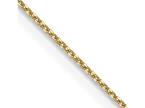 10k Yellow Gold 0.6mm Solid Diamond-Cut Round Open Link Cable 14 Inch Chain