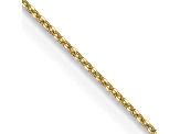 10k Yellow Gold 0.6mm Solid Diamond-Cut Round Open Link Cable 16 Inch Chain