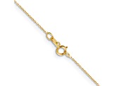 10k Yellow Gold 0.6mm Solid Diamond-Cut Round Open Link Cable 16 Inch Chain