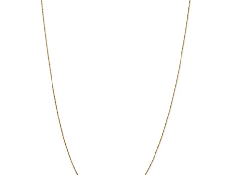 10k Yellow Gold 0.6mm Solid Diamond-Cut Round Open Link Cable 20 Inch Chain