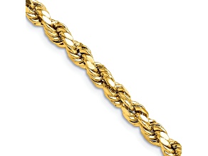 14k Yellow Gold 4.9mm Diamond-Cut Rope 22 Inch Chain