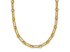 14k Yellow Gold 3.3mm Polished Fancy Paperclip 18 Inch Chain