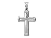 Rhodium Over 14K White Gold Reversible Crucifix Pendant