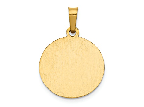 14K Yellow Gold Polished and Satin St Gerard Medal Hollow Pendant