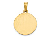 14K Yellow Gold Polished and Satin St Gerard Medal Hollow Pendant