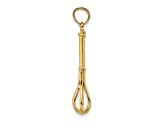 14k Yellow Gold Polished 3D Whisk Charm