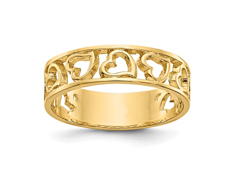 14K Yellow Gold Heart Ring - 160MHA | JTV.com