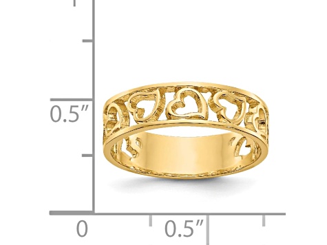 14K Yellow Gold Heart Ring