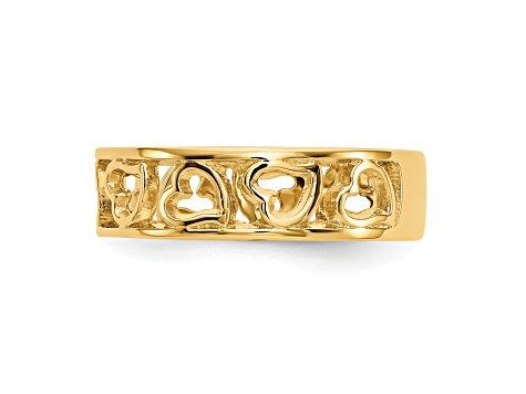 14K Yellow Gold Heart Ring