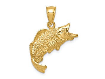Picture of 14k Yellow Gold Textured Fish Pendant