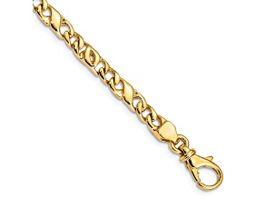14K Yellow Gold 4.8mm Hand-Polished Fancy Link Bracelet