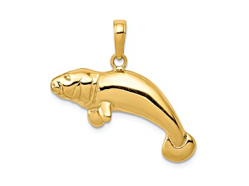 Picture of 14k Yellow Gold Solid Polished Manatee Pendant