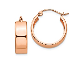 10k Rose Gold 5/8" Polished Hoop Earrings