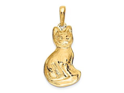 14k Yellow Gold Cat Pendant